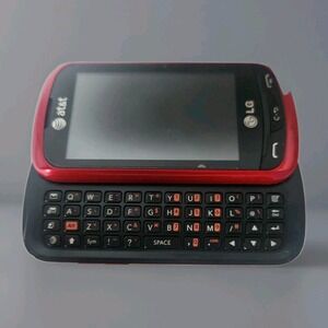 Vintage LG Xpression C395 Red AT&T Slide Keyboard Phone In Box EUC Rare